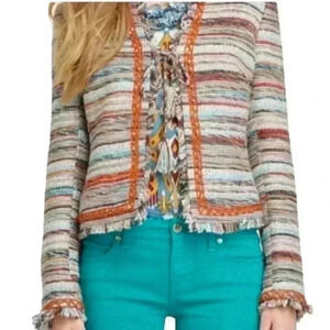 Tory Burch Designer Abageil Boxy Tweed Bohemian Size 10